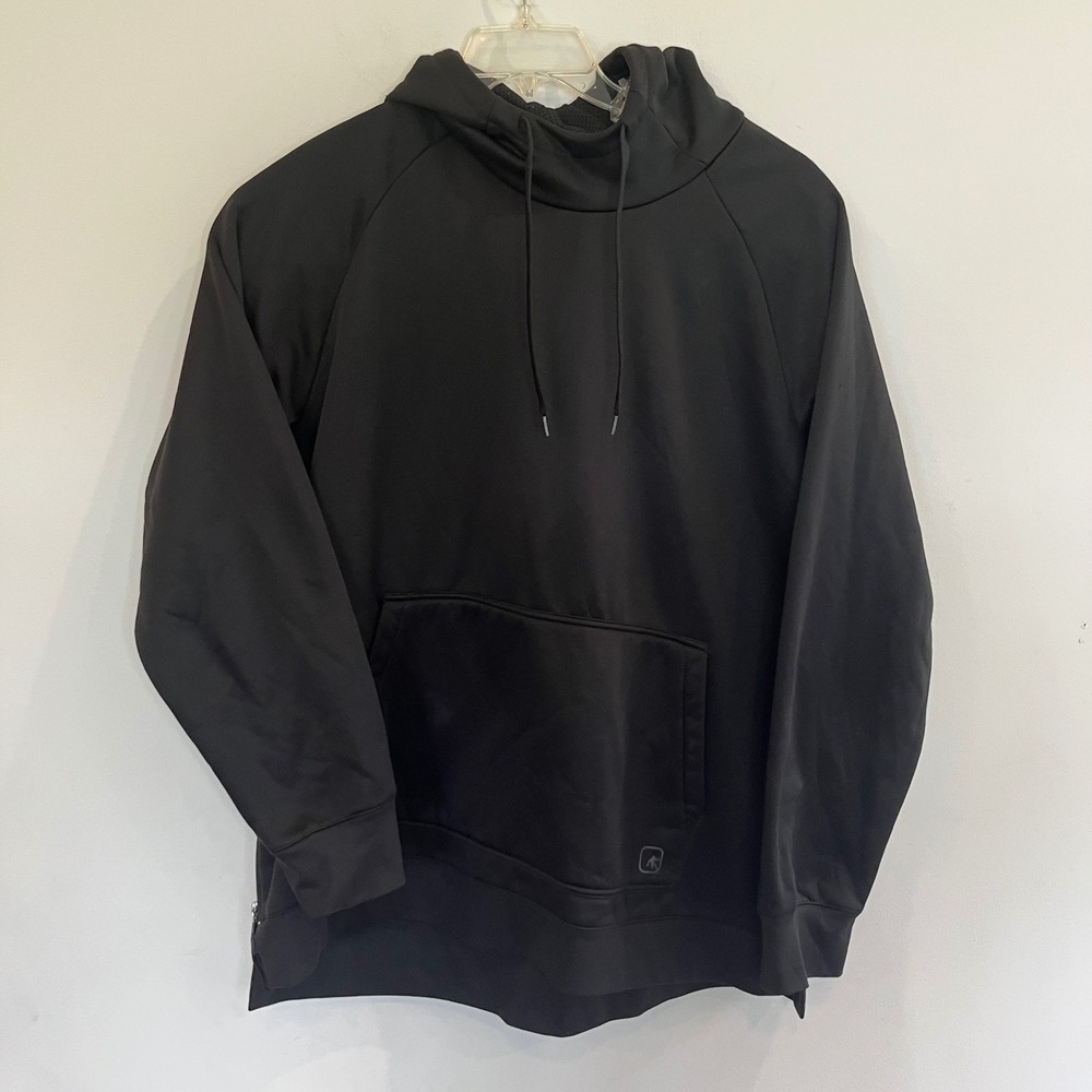 AND1 Mens Black Performance Hoodie Fleece Lined Side Zip Sweatshirt 2XL